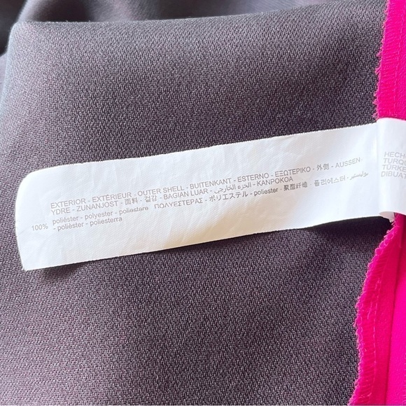 Zara Neon Fuchsia High Collar Shoulder Pads Sleeveless Mini Dress Size S - Picture 14 of 16